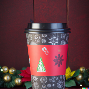 DALL·E 2023 02 07 10.05.59 PAPER CUP 14 OZ WITH CHRISTMAS DECORATION